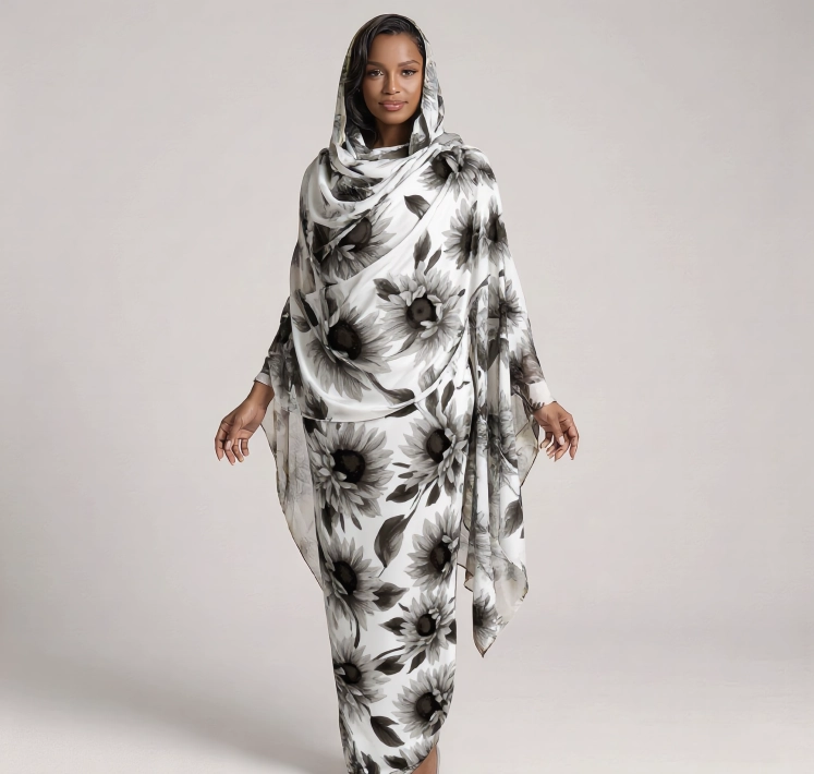 jinlai textile monochrome floral sudanese toub for wholesale collections.webp