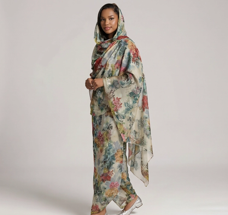jinlai textile multicolor floral sudanese toub for digital textile printing.webp