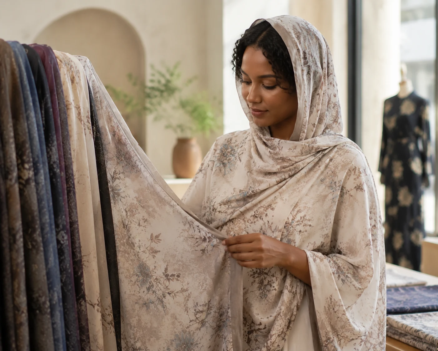 African Clothing Wholesale 2026: Test Sudanese Toub Demand(pic1) beige subtle print sudanese toub fabric.webp