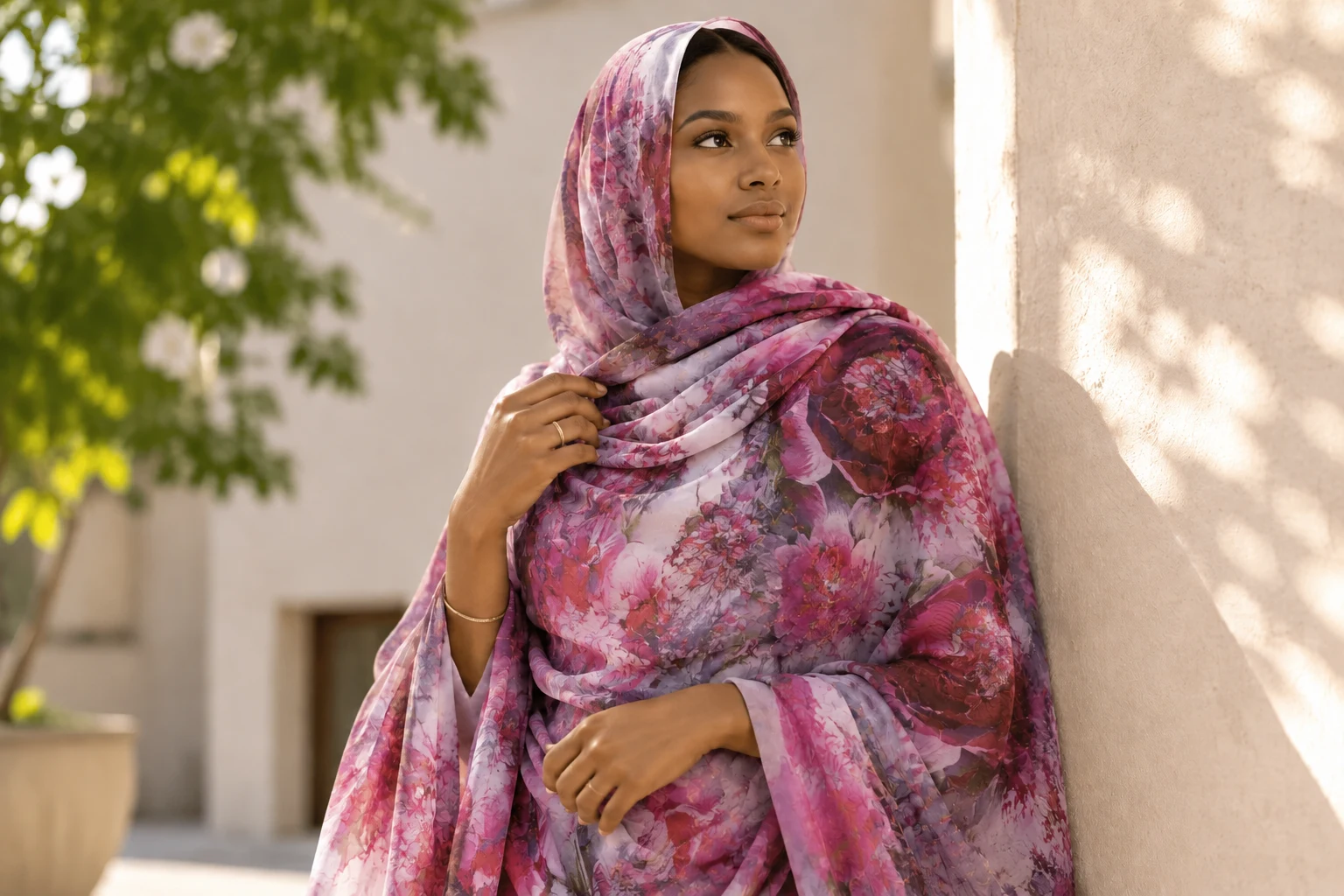 African Clothing Wholesale 2026: Test Sudanese Toub Demand(pic2) pink floral printed sudanese toub fabric.webp